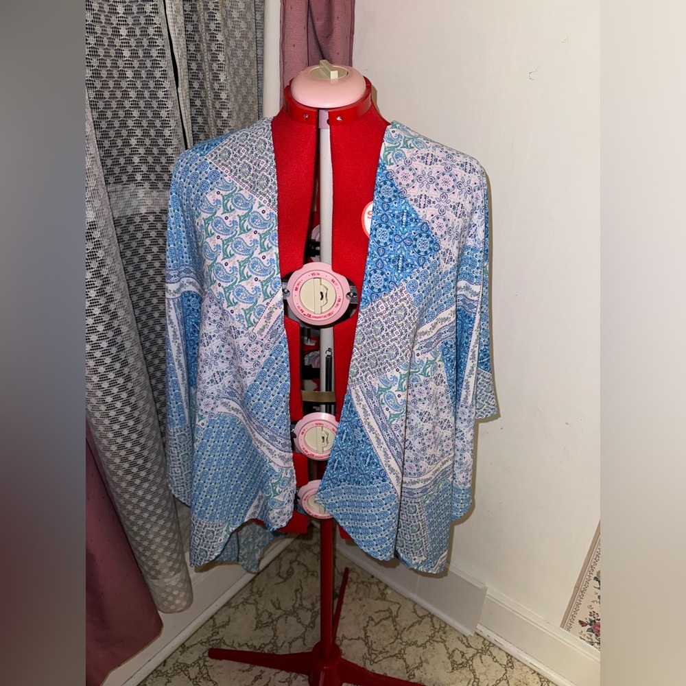 Blue Boho Kimono Cardigan